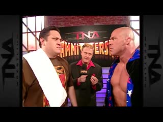 Aj styles vs chris harris vs christian cage vs kurt angle vs samoa joe king of the mountain match (tna slammiversary 2007)