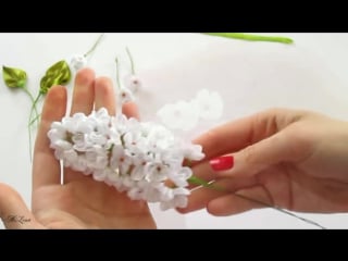 Сирень из ленты, мк diy branch of lilac