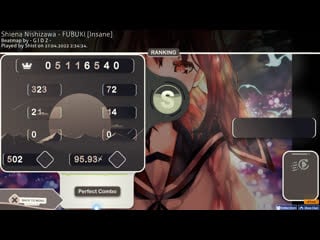 Shist's playing shiena nishizawa fubuki [insane] | 95,93% | x502/502 | 145 pp