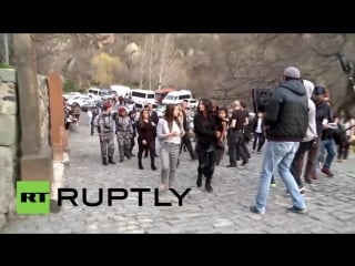 Kim kardashian & kanye continue ancestral tour of armenia