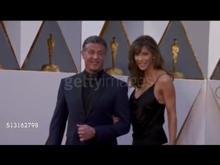 Sylvester stallone and jennifer flavin at the 88th annual academy oscars 2016 red carpet (1)