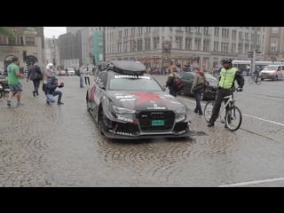 1000hp audi rs6 dtm (ex jon olsson) activates scooter alarms in amsterdam by autovisie tv