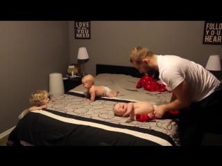 Dad vs triplets toddler