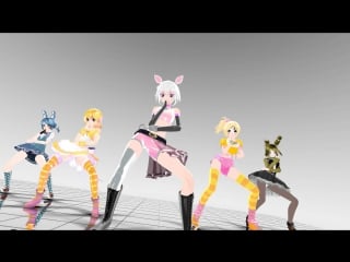 [mmd fnaf] gentleman] mangle,toy bonnie,toy chica,chica,spring trap