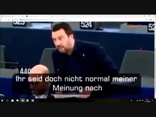 Matteo salvini spricht im eu parlament