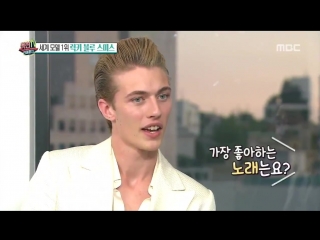 American model lucky blue smith visited korea and had an interview with tv entertain show