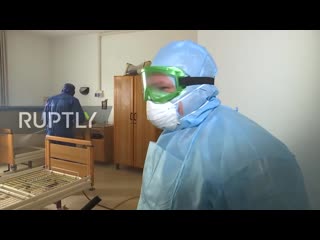 Italy russian specialists disinfect nursing home in bergamo