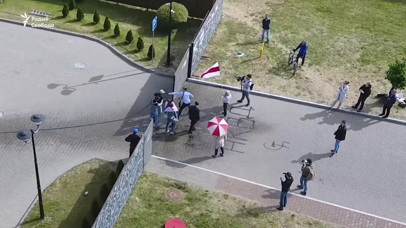 Што адбываецца ў рэстарацыі ля курапатаў відэа з дрону