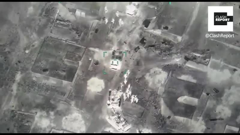 Атака турецких беспилотников на сирийскую военную колонну