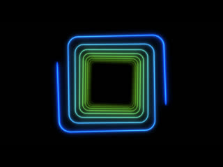 Two spirals neon light tunnel