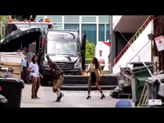 Candice patton, carlos valdes and tom cavanagh at #theflash set in vancouver day 08 01