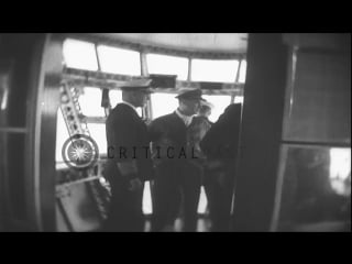 Admirals during fleet maneuvers aboard uss macon in flight in the united states hd stock footage
