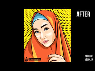 Hijab vector pop art style