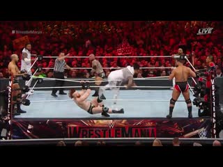 (wwe mania) the usos (c) vs ricochet and aleister black vs the bar vs shinsuke nakamura and rusev wrestlemania 35