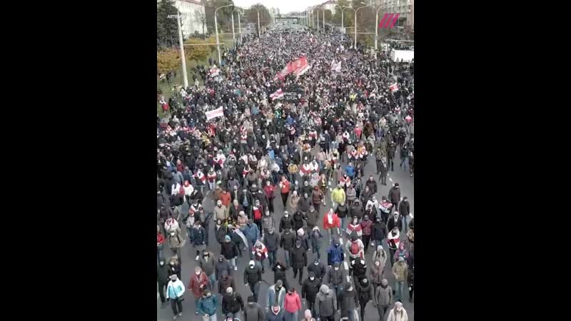 «партизанский марш» в минске с высоты птичьего полета