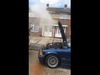 Idiot removing radiator cap when engine is still hot