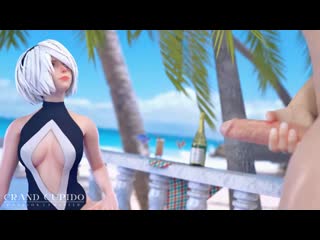 Yorha 2b handjob; masturbation; sex on the beach; 3d sex porno hentai; (part 1) [nierautomata]