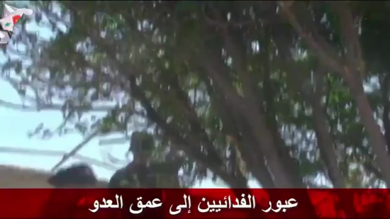 Бойцы палестинского добровольческого формирования лива аль кудс в освобожденном селении на востоке провинции хама