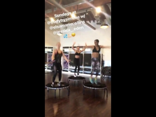 Lea working out with elsa marie collins and jessica sapire via instagram stories (march 12, 2017)