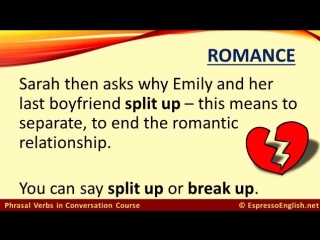 Phrasal verbs for romantic relationships