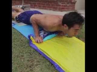 Slip and slide = teleporting