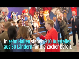 Gamescom 2017 bundeskanzlerin angela merkel eröffnet spielemesse in köln