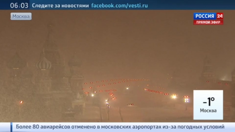 Москву накрыло сильной метелью