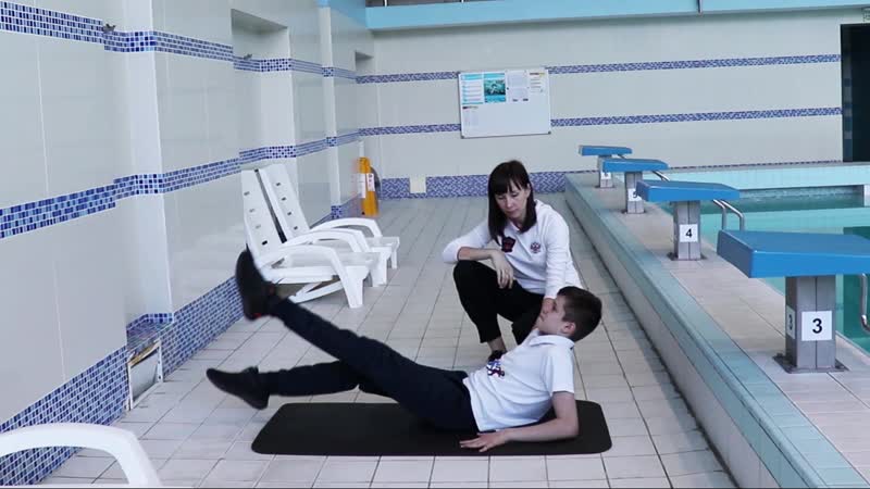 Ноги кроль, в упоре на локтях сзади