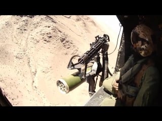 Helicopter door gunners hunt shoot