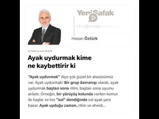 Hasan öztürk ayak uydurmak kime ne kaybettirir ki