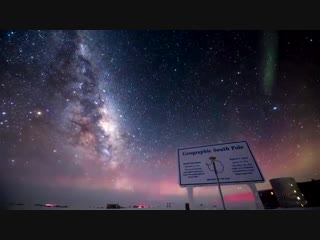 South pole night in antarctica