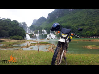 Riding to one of the most impressive waterfalls in vietnam by dirtbike! 🔎