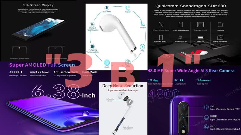 "3 в 1"! отзыв о vivo z5, sharp aquos s2 и распакоа i7s tws (280р)