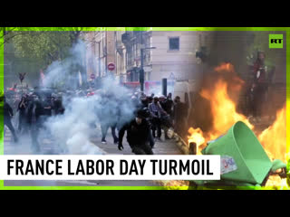 French protests against pension reform end in brawls, fires and arrests | labor day worldwide