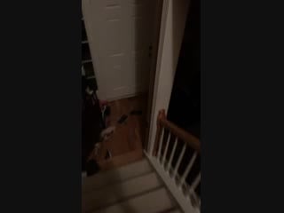 I got out of the shower around 10pm and heard a noise downstairs i thought it was my wife fumbling around in the dark, until i