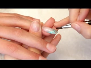 Sculpted gel nails chunky gold glitter and mint green 3d effect tutorial