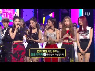 190303 itzy занимают первое место на sbs “inkigayo” и получают свою четвертую награду с “dalla dalla”