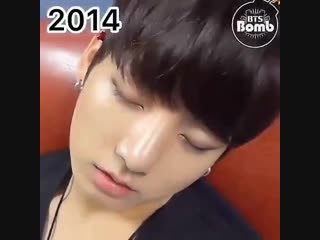 Jungkook grow up through the years; 2013 2018 baby boy grew up so well, where are thes