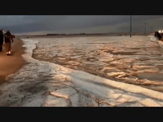 Piles of hail and huge clouds over qasim, saudi ¦ nov 23, 2018