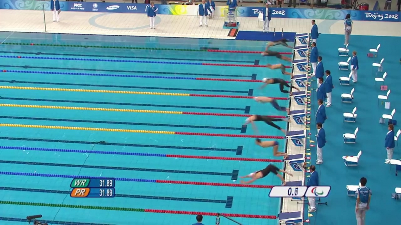 Swimming mens 50m butterfly s6 beijing 2008 paralympic games