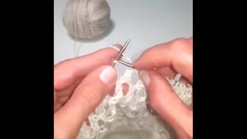 Узор спицами, похожий на ирландское кружево крючком