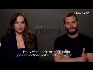 New interview of jamie and dakota during fiftyshadesfreed promo for rakuten tv espana ️ ja