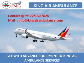 Hire air ambulance service in bhopal and raipur with medical team by king