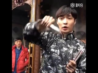 [fancam] 151222 #lay @ recording webdrama «old nine gate»