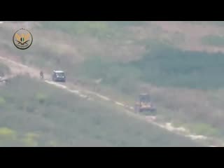 Syria video shows fsa rebels blowing up regime bulldozer with atgm in northwestern hama today