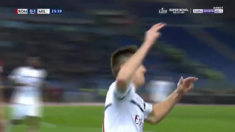 Piatek goal roma vs milan 0 1