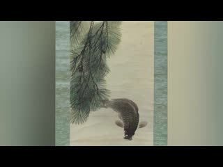 Японский свиток «карпы в пруду»