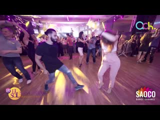 Soufiane ottmani and alita bru salsa dancing at el sol warsaw salsa festival 2019, thursday 07 11 2019