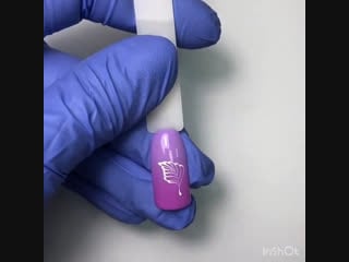 Листочек гель краской