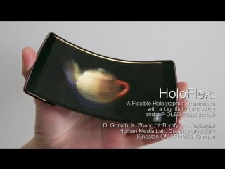 Holoflex holographic, flexible smartphone projects princess leia into the palm of your hand